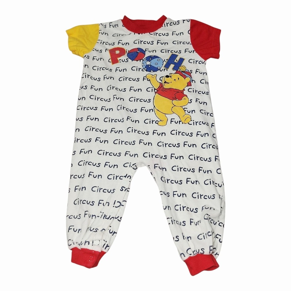 Vintage Disney Winnie the Pooh Circus Fun Romper 24M 90s Bentex